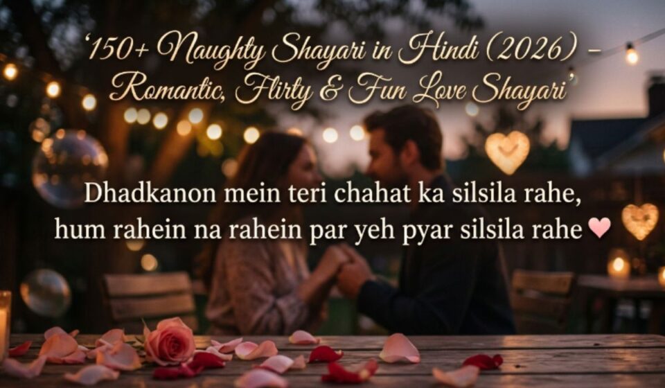 150+ Naughty Shayari in Hindi (2026) – Romantic, Flirty & Fun Love Shayari 