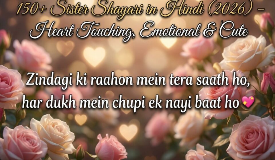 150+ Sister Shayari in Hindi (2026) – Heart Touching, Emotional & Cute 