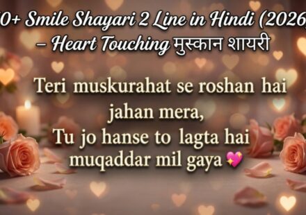 150+ Smile Shayari 2 Line in Hindi (2026) – Heart Touching मुस्कान शायरी 