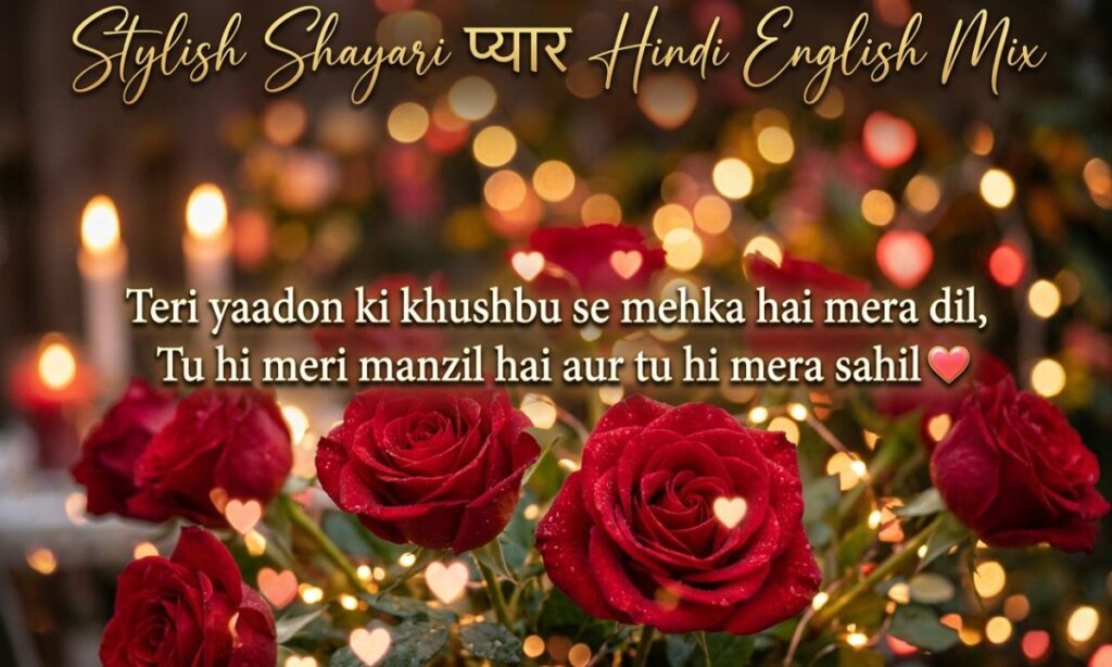 Stylish Shayari प्यार Hindi English Mix