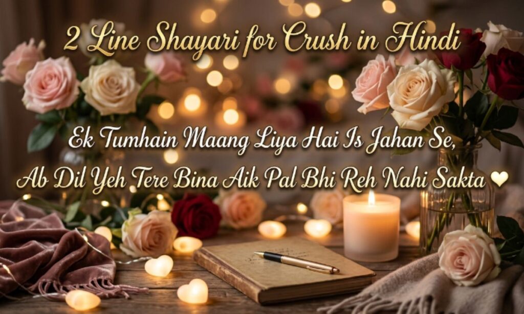 2 Line Shayari for Crush in Hindi