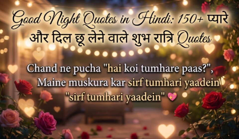 Good Night Quotes in Hindi 150+ प्यारे और दिल छू लेने वाले शुभ रात्रि Quotes 