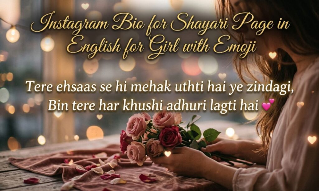 Instagram Bio for Shayari Page in English for Girl with Emoji