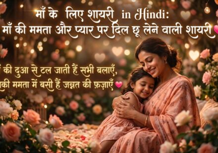 Maa Ke Liye Shayari in Hindi माँ की ममता और प्यार पर दिल छू लेने वाली शायरी (1)