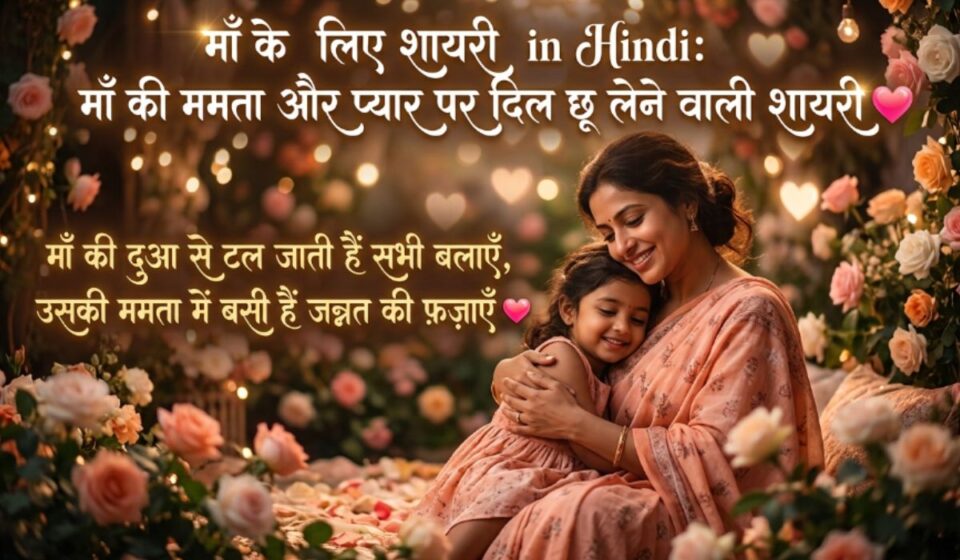 Maa Ke Liye Shayari in Hindi माँ की ममता और प्यार पर दिल छू लेने वाली शायरी (1)