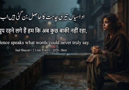 Sad Shayari in Urdu, Hindi and English – Best 2 Line Poetry Quotes 2026