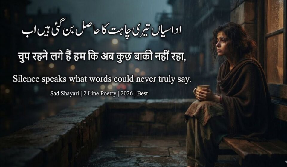 Sad Shayari in Urdu, Hindi and English – Best 2 Line Poetry Quotes 2026