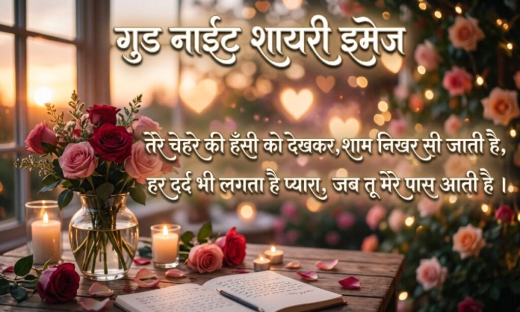 गुड नाईट शायरी इमेज