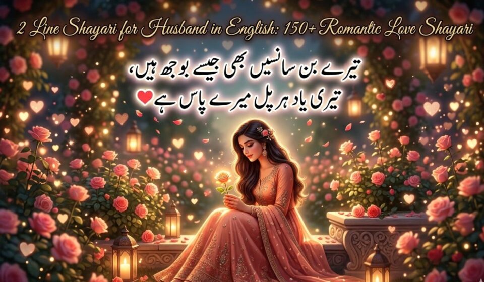 2 Line Shayari for Husband in English 150+ Romantic Love Shayari 