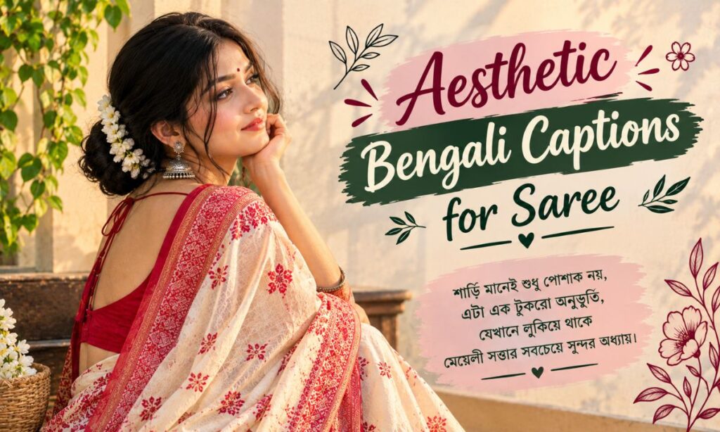Aesthetic bengali captions for saree