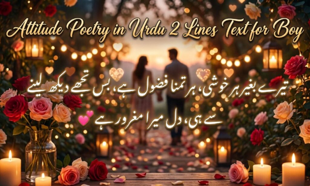 Attitude Poetry in Urdu 2 Lines Text for Boy