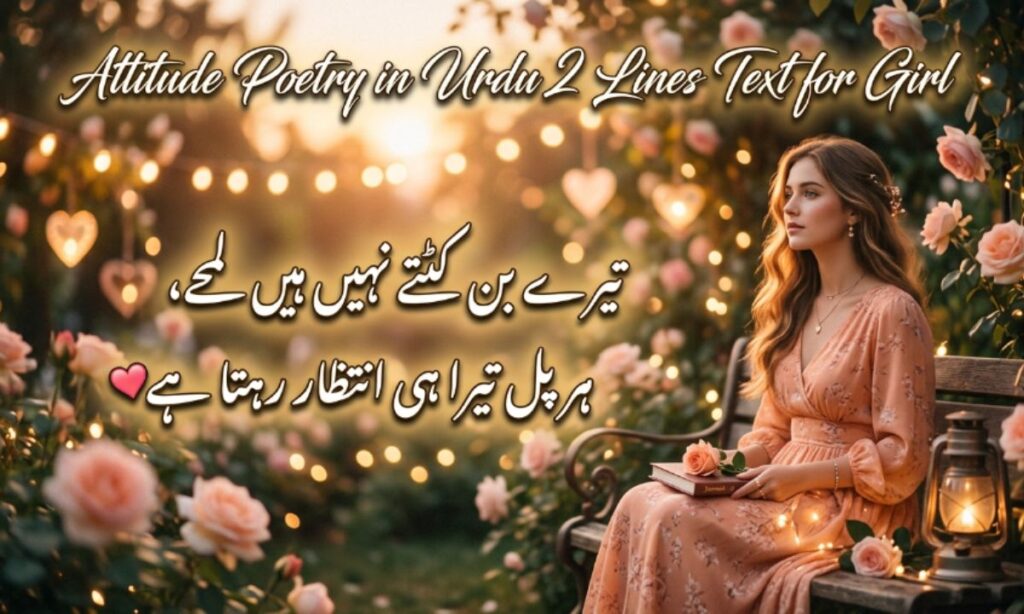 Attitude Poetry in Urdu 2 Lines Text for Girl