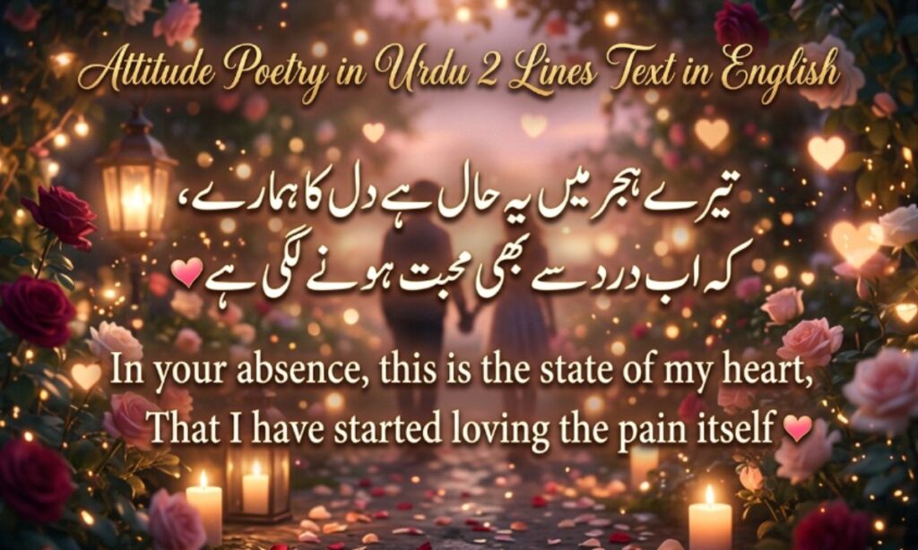Attitude Poetry in Urdu 2 Lines Text in English