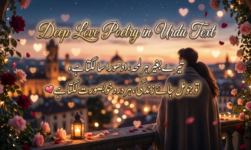 Deep Love Poetry in Urdu Text