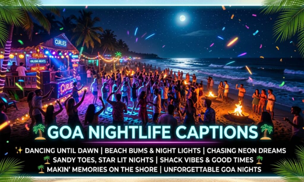 Goa Nightlife Captions
