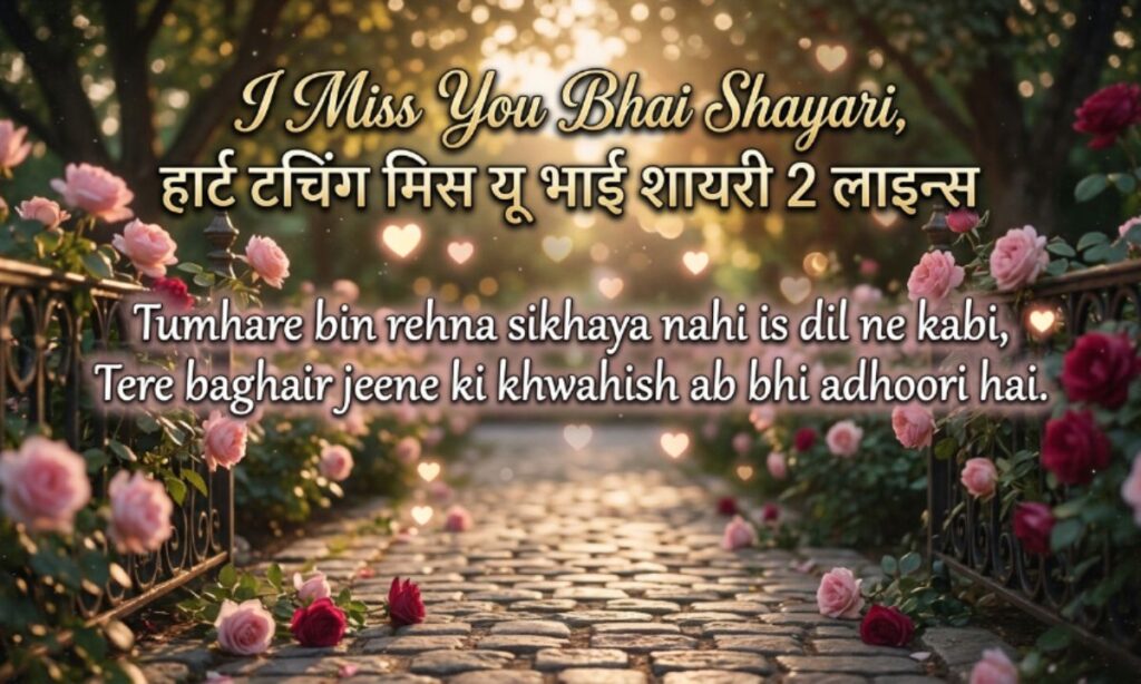 I Miss You Bhai Shayari, हार्ट टचिंग मिस यू भाई शायरी 2 लाइन्स