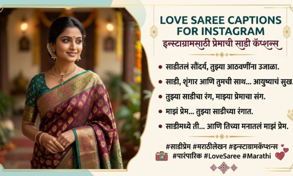 Love Saree Caption for Instagram in Marathi