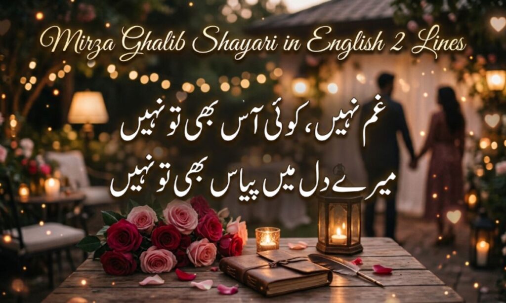 Mirza Ghalib Shayari in English 2 Lines