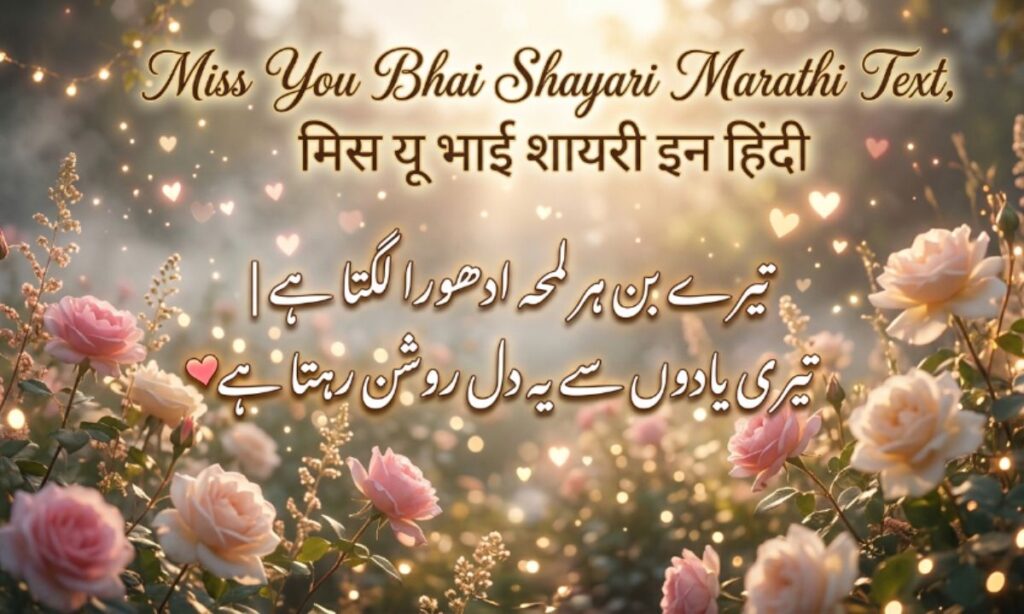 Miss You Bhai Shayari Marathi Text, मिस यू भाई शायरी इन हिंदी