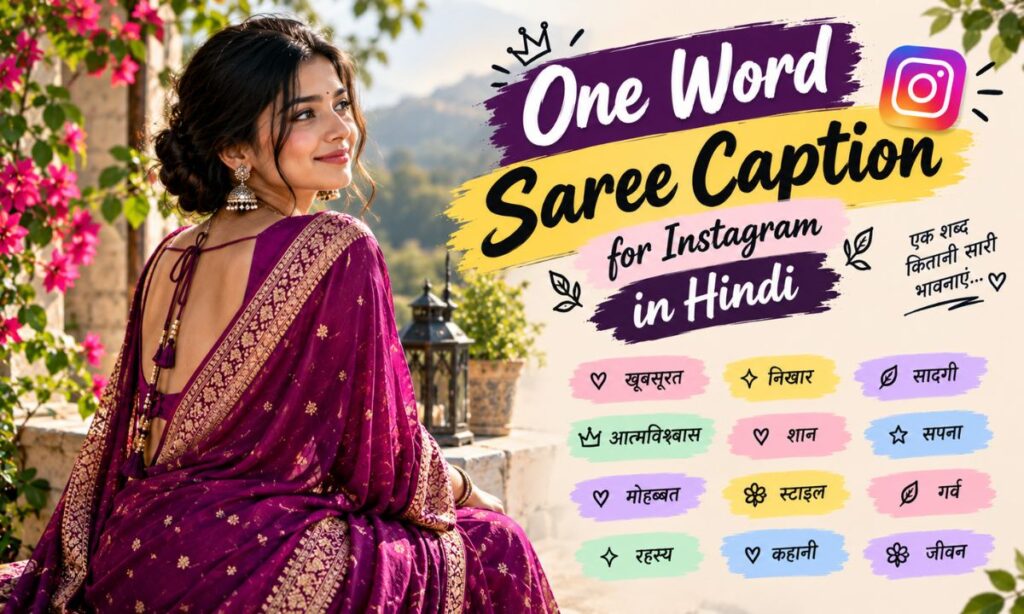 One Word Saree Caption for Instagram in Hindi