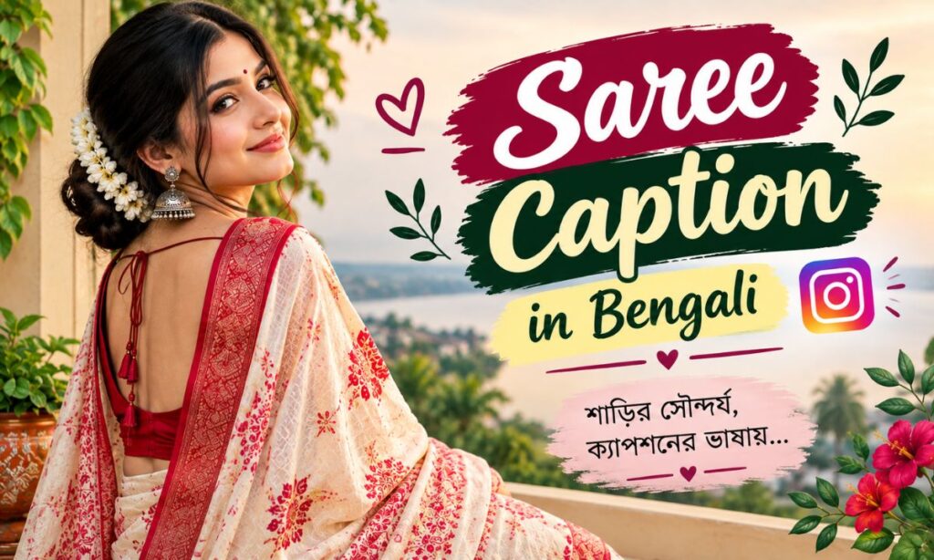 Saree caption in bengali