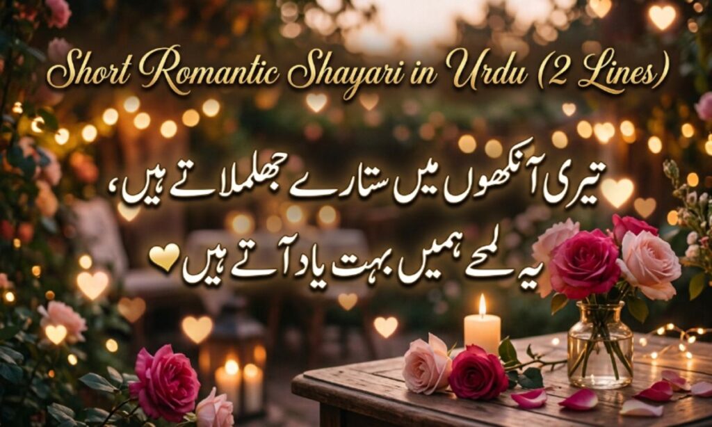 Short Romantic Shayari in Urdu (2 Lines)