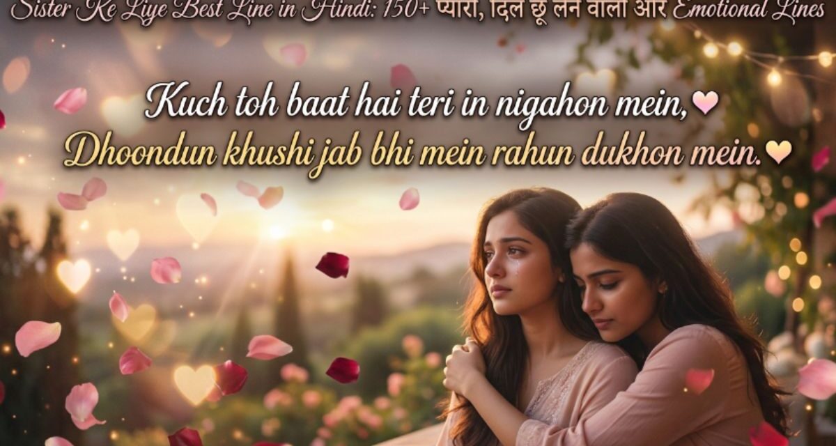 Sister Ke Liye Best Line in Hindi 150+ प्यारी, दिल छू लेने वाली और Emotional Lines 