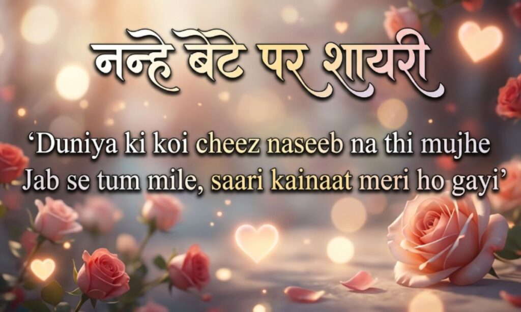 नन्हे बेटे पर शायरी in Hindi