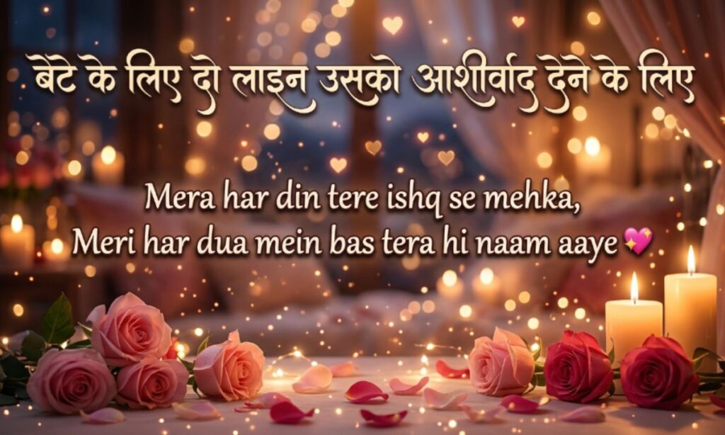 बेटे के लिए दो लाइन उसको आशीर्वाद देने के लिए