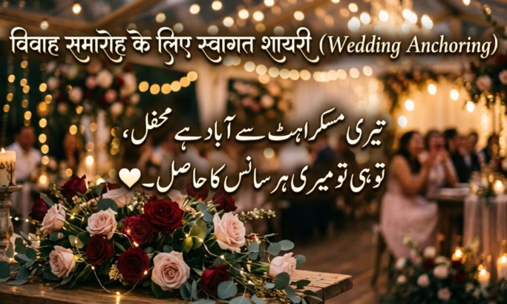 विवाह समारोह के लिए स्वागत शायरी (Wedding Anchoring)