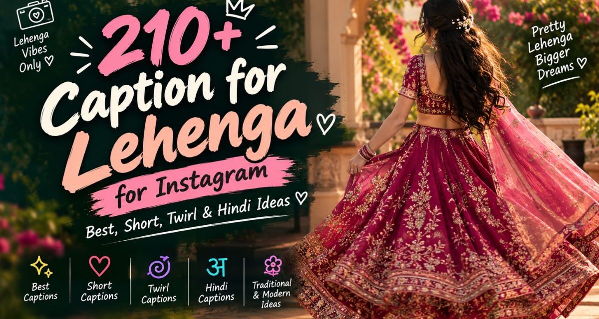210+ Caption for Lehenga for Instagram Best, Short, Twirl & Hindi Ideas