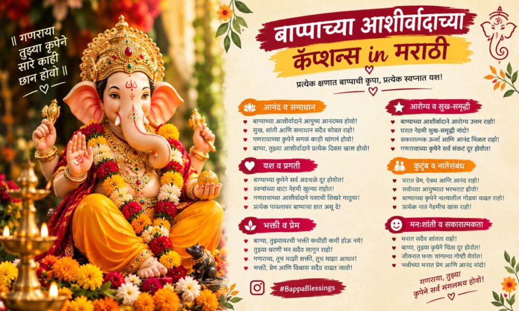 Bappa Blessings Captions in Marathi