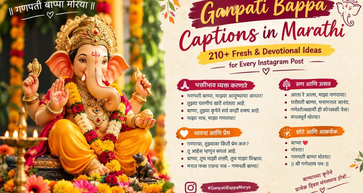 Ganpati Bappa Captions in Marathi 210+ Fresh & Devotional Ideas for Every Instagram Post