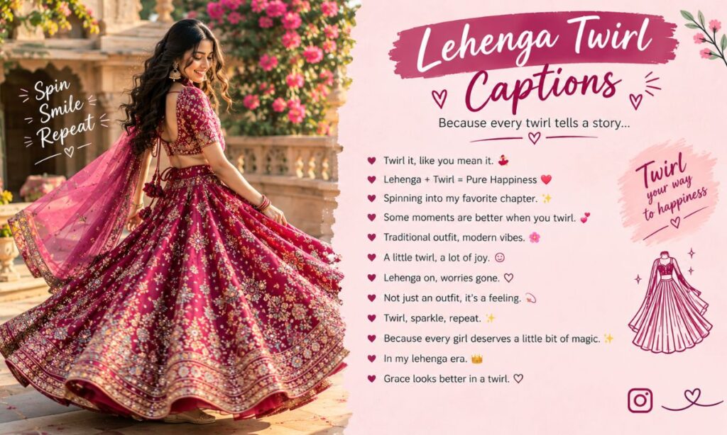 Lehenga Twirl Captions