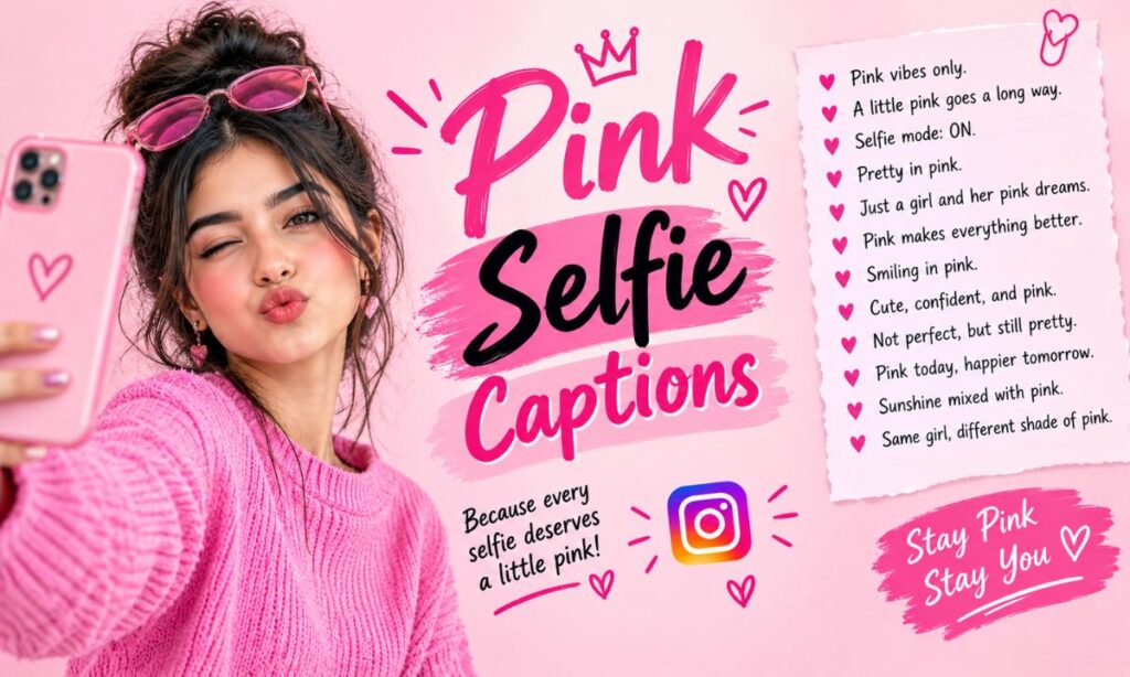 Pink Selfie Captions